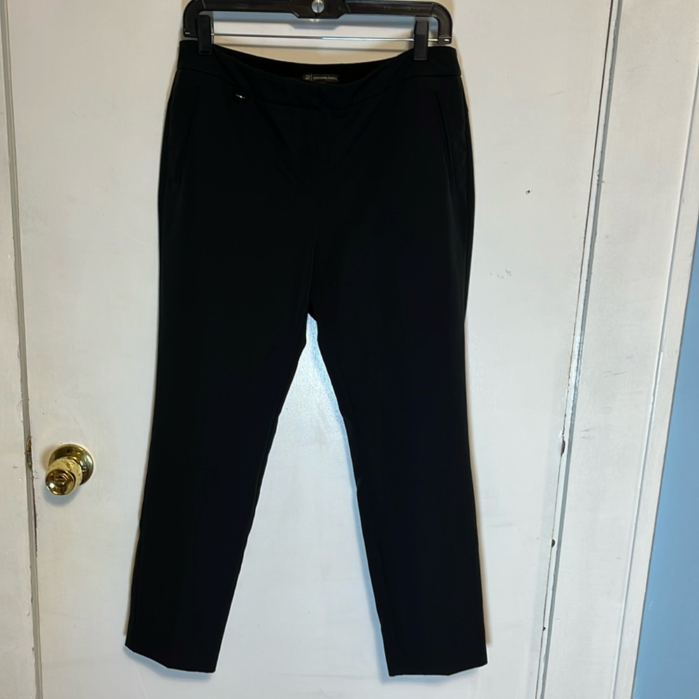 Adrianna Papell Black Straight Leg Pants Elegant Design